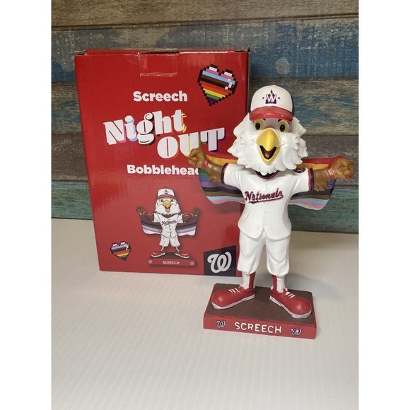 Screech Bobblehead Pride/LGBTQ/NightOut Washington Nationals Mascot SGA … - Picture 1 of 7